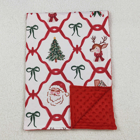 Baby Kids Blankets Deer Santa Candy Cane Girls Christmas Blankets BL0219 9.13