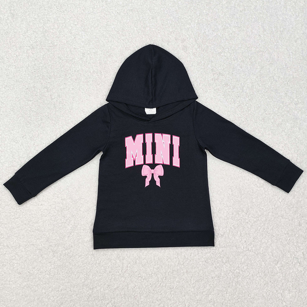 Baby Girls Clothes Mini Bow Black Hooded Tops GT0902