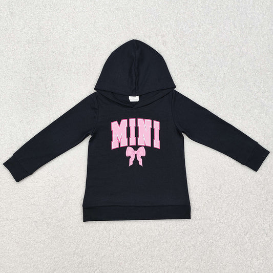 Baby Girls Clothes Mini Bow Black Hooded Tops GT0902