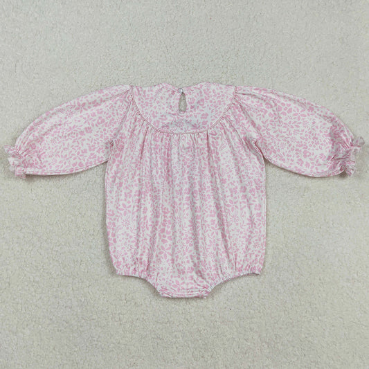 Baby Infant Girls Rompers Pink Flowers Thanksgiving Turkey Smocked Rompers LR2184 9.1