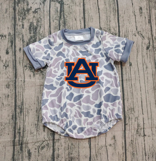 Preorder (moq 5)Baby Boys Grey Camo AU Team Rompers 10.30
