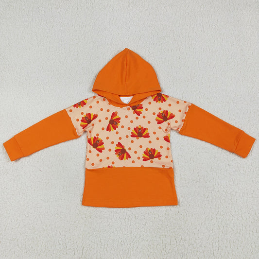 Baby Boys T-shirts Thanksgiving Orange Long Sleeves Turkey Hoodies Tops BT1247 6.25