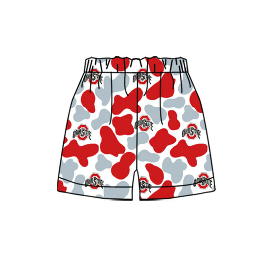 MOQ 5 pcs O red camo kids boys team shorts 8.18