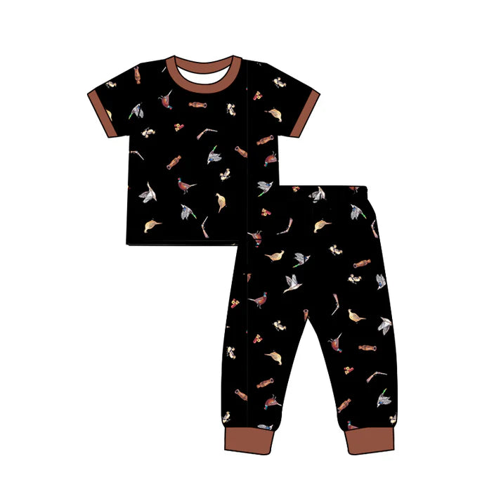 Preorder (moq 5)Baby Boys Colorful Birds Top Pants Western Pajamas Set 12.16