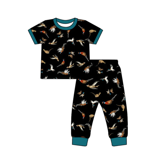 Preorder (moq 5)Baby Boys Colorful Birds Top Pants Western Pajamas Set 12.18