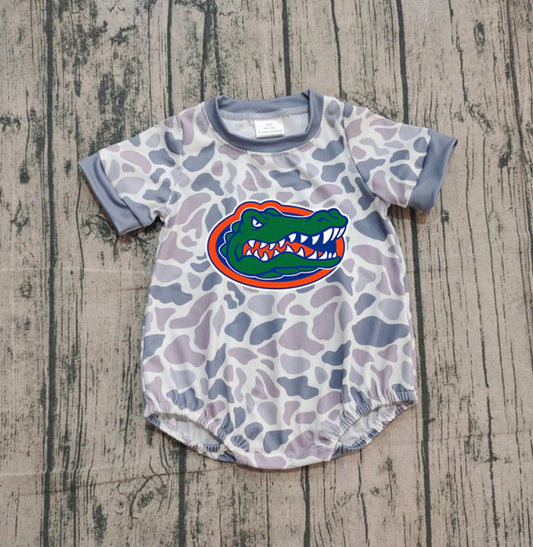 Preorder (moq 5)Baby Boys Grey Camo Crocodiles Team Rompers 10.30