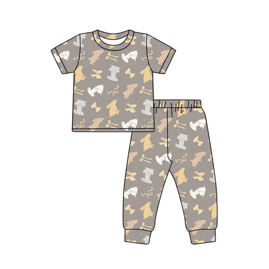Preorder(moq 5) Baby Girls Colorful Bows Rabbits Pants Easter Pajamas Sets 11.10