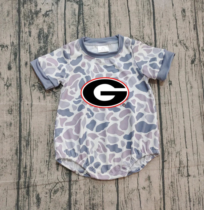 Preorder (moq 5)Baby Boys Grey Camo G Team Rompers 10.30