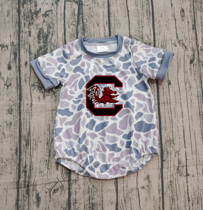 Preorder (moq 5)Baby Boys Grey Camo C Bulls Team Rompers 10.30
