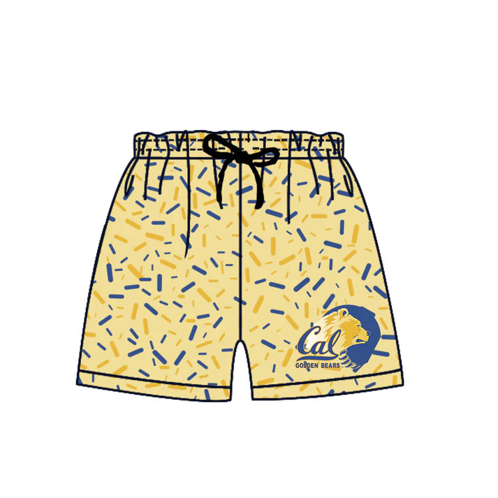 Preorder (moq 5)Baby Boys Yellow Golden Bears Drip Team Shorts Bottom 6.27