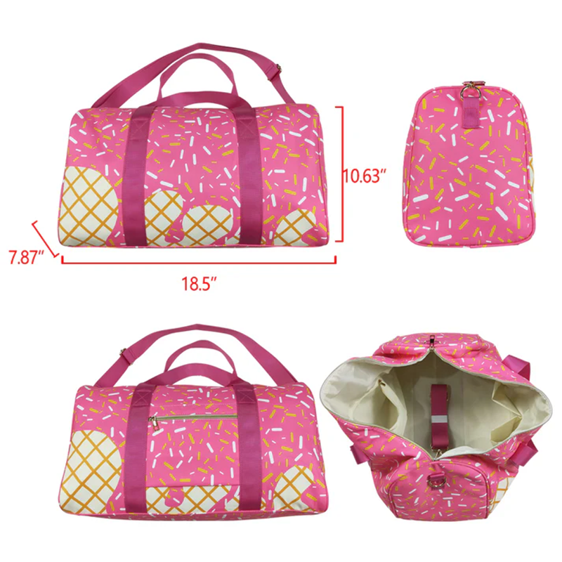 Boutique Kids Bags Pink Ice Cream Drip Zipper Gym Bags BA0298 5.23