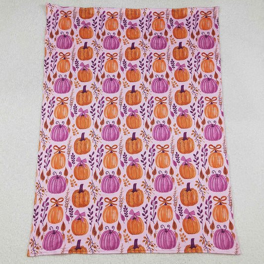 Baby Kids Blankets Hot Pink Bows Pumpkins Plaid Fall Blankets BL0216 9.20