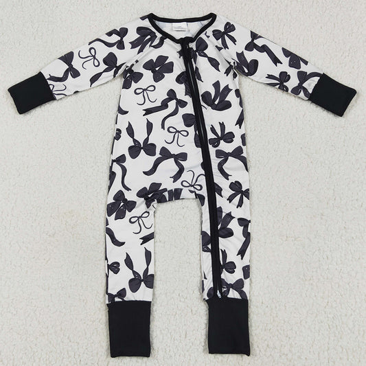 Baby Kids Rompers Black Bows Girls Zipper Rompers LR2253 6.9