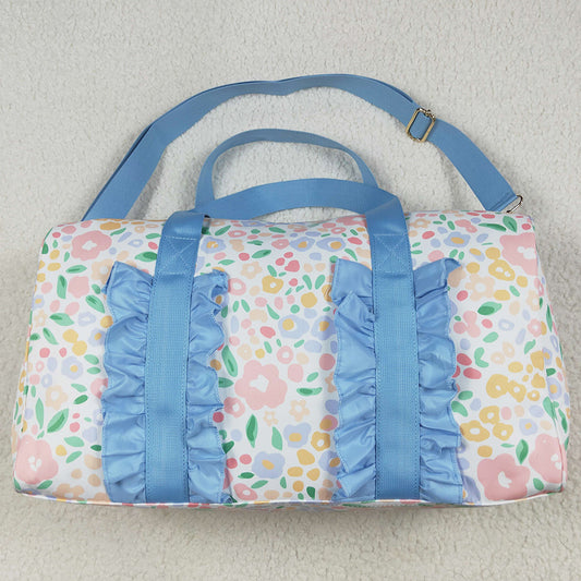 Kids Children Adult Bags Blue Ruffle Colorful Leopard Print Gym Duffle Bags BA0292 7.7