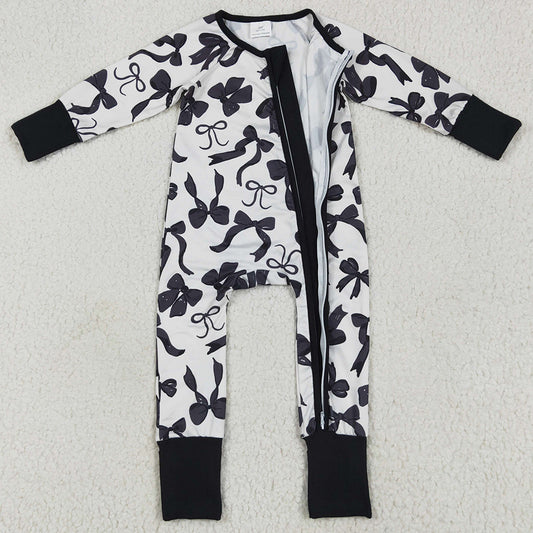 Baby Kids Rompers Black Bows Girls Zipper Rompers LR2253 6.9