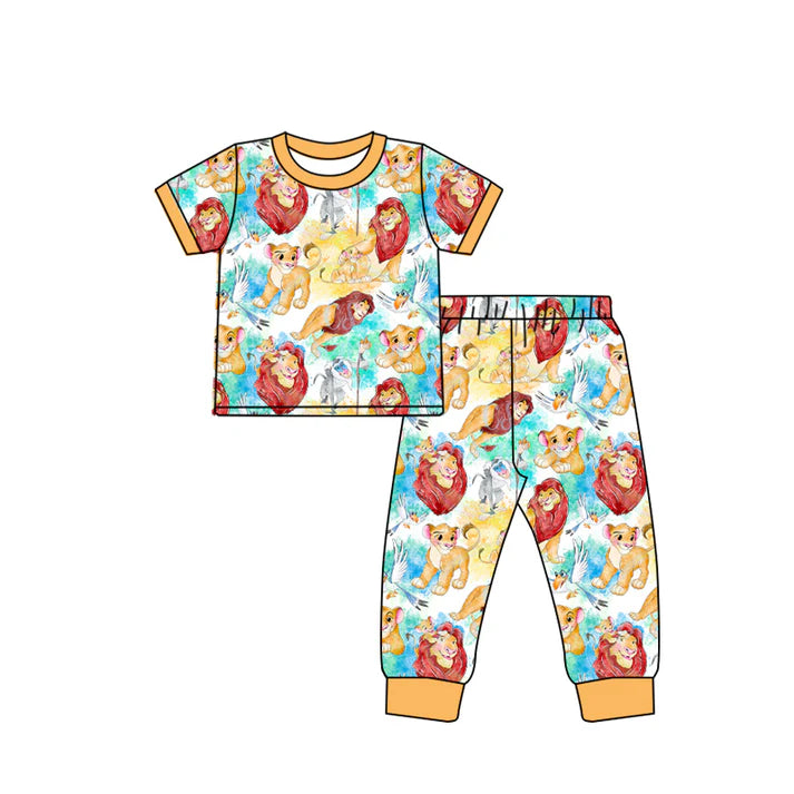Preorder (moq 5)Baby Boys Lion Top Pant Pajamas Sets 5.16