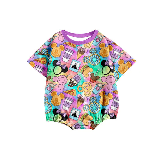 preorder(moq 5) Baby Girls Cartoon Mouse Short Sleeve Rompers 12.26
