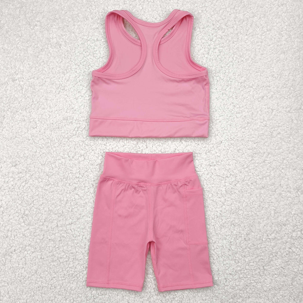 Baby Girls Clothes Pink Athletic Active Wear Top Shorts Sets GSSO1516 4.29