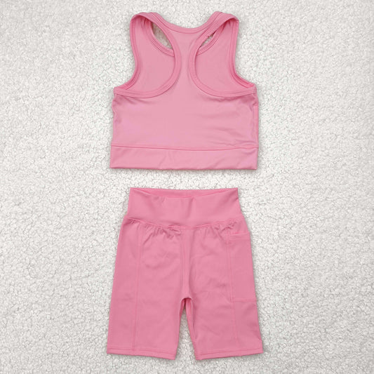 Baby Girls Clothes Pink Athletic Active Wear Top Shorts Sets GSSO1516 4.29