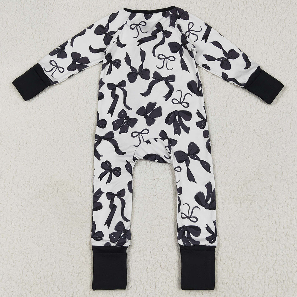 Baby Kids Rompers Black Bows Girls Zipper Rompers LR2253 6.9