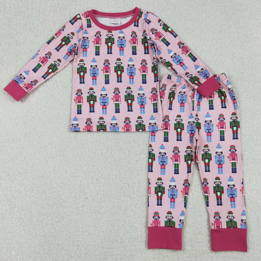 Baby Girls Pajamas Christmas Pink Soldiers Tops Pants Pajamas Sets GLP2747 9.20