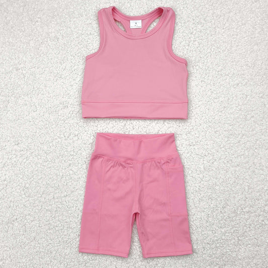 Baby Girls Clothes Pink Athletic Active Wear Top Shorts Sets GSSO1516 4.29