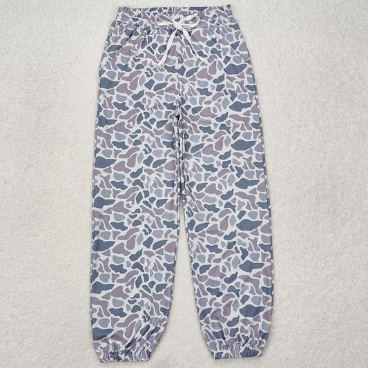 Adult Women Pants Grey Camouflage Pocket Bottom Joggers Pants P0727