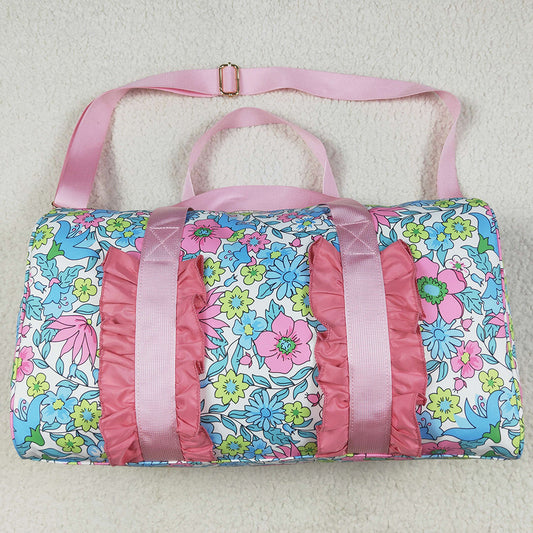 Pink Baby Girls Adult Bags Ruffle Floral Print Gym Duffle Bags BA0291 7.7