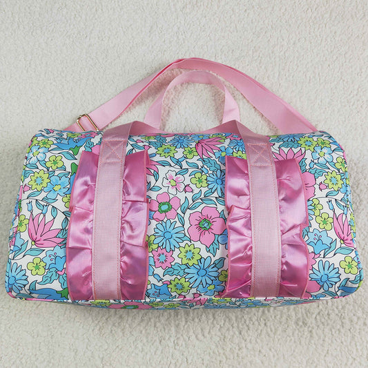 Pink Baby Girls Adult Bags Ruffle Floral Print Gym Duffle Bags BA0291 4.22