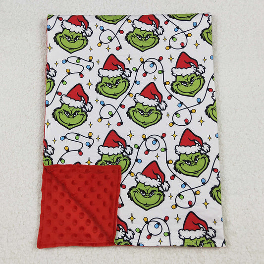 Baby Kids Blankets Christmas Lights Green Face Plaid Blankets BL0222 9.20
