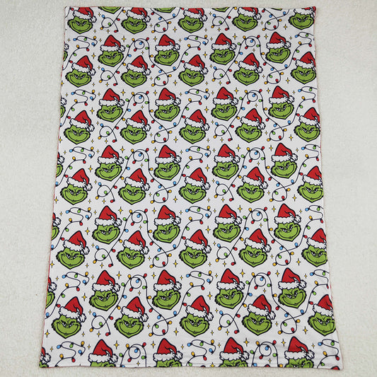 Baby Kids Blankets Christmas Lights Green Face Plaid Blankets BL0222 9.20