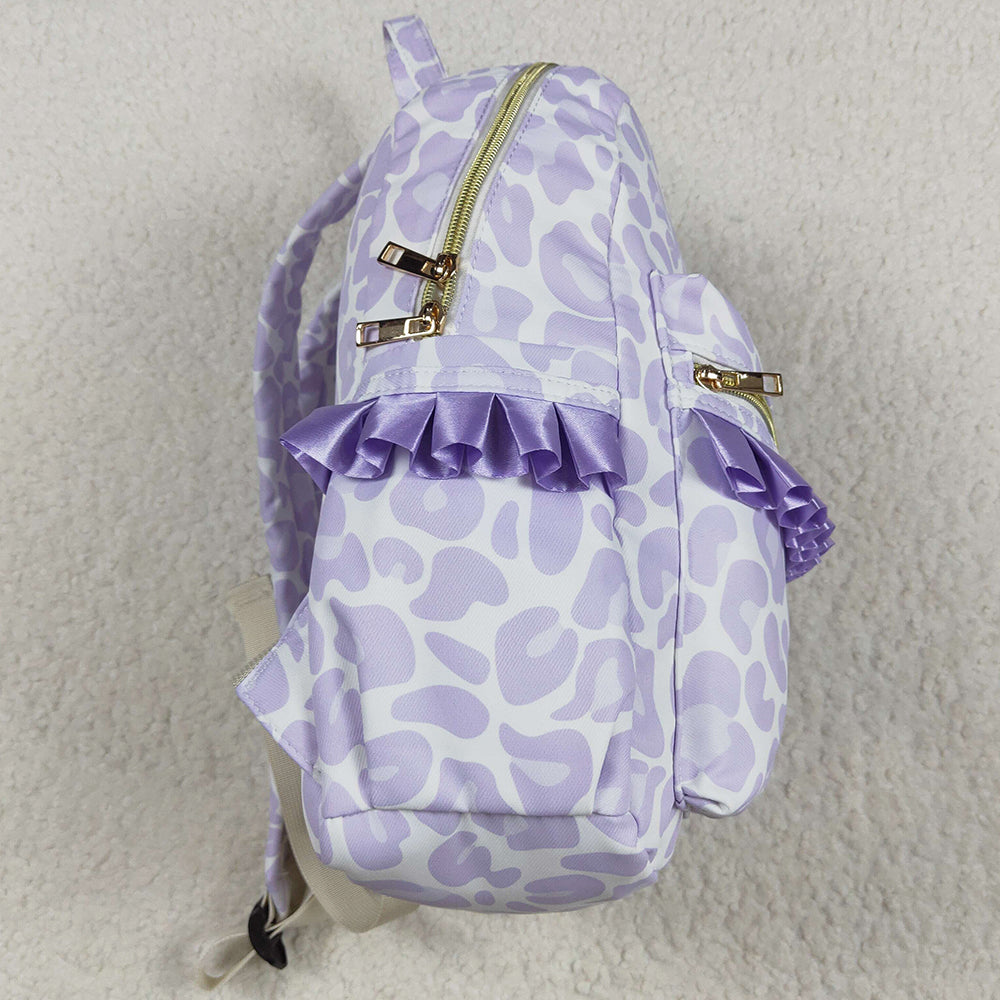 Baby Kids Girls Backpacks Lavender Leopard Backpack Zip Back Bags BA0239 4.29