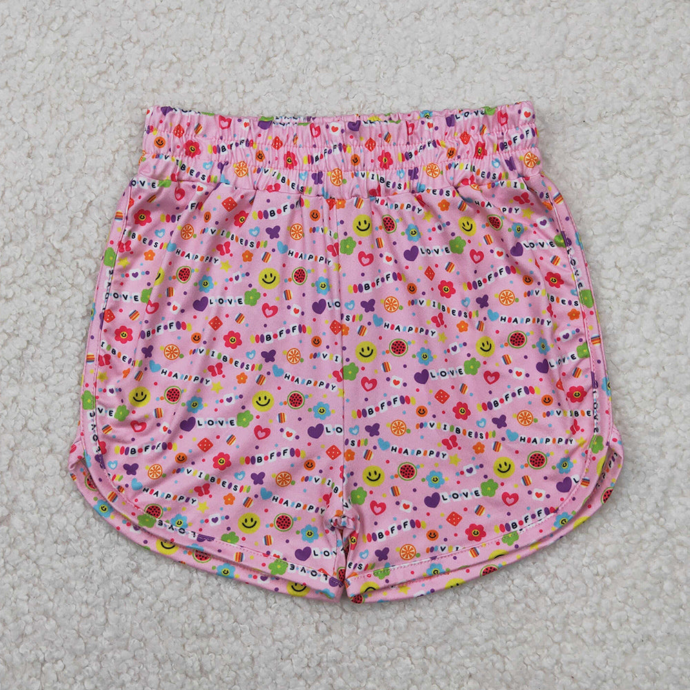 Baby Girls Shorts Pink Floral Hearts Shorts Bottoms SS0484 4.2