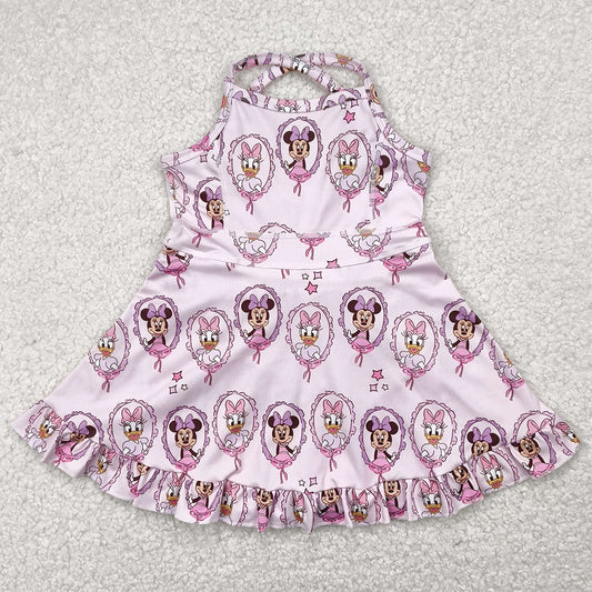 Baby Girls Dress Strap Cartoon Yoga Active Knee Length Dresses GSD2343 4.22