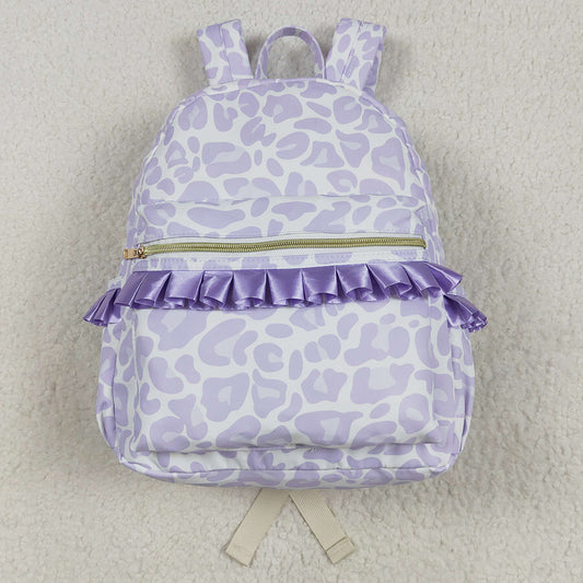 Baby Kids Girls Backpacks Lavender Leopard Backpack Zip Back Bags BA0239 4.29