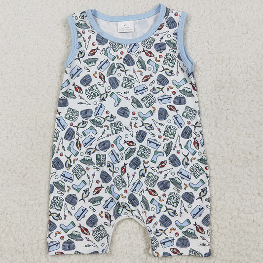 Baby Infant Boys Rompers Sleeveless Fishes Rain Shoes Fishing Rompers SR2900 5.21