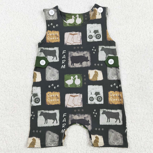 Baby Infant Boys Rompers Western Cow Boots Buttons Rompers SR2874 5.21