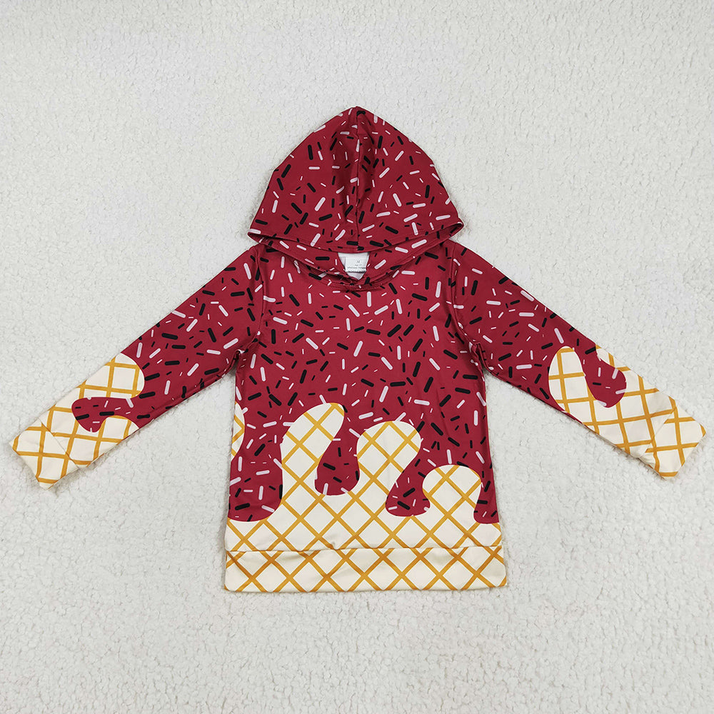 Baby Boys Clothes Dark Red Long Sleeves Team Hoodies Tops BT1273 7.18