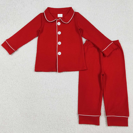 Hot Sale Baby Girls Pajamas Red Color Cotton Christmas Pajamas Pants Sibling Clothes Sets BLP1267 GLP2789 9.20