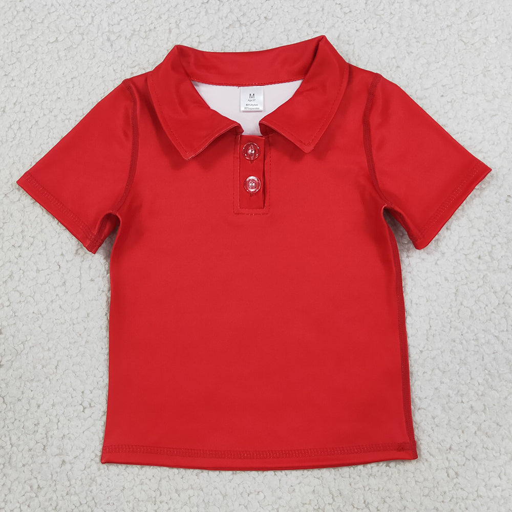 Baby Girls Clothes Red Short Sleeve Yoga Active Button Polo Shirts Top GT1728