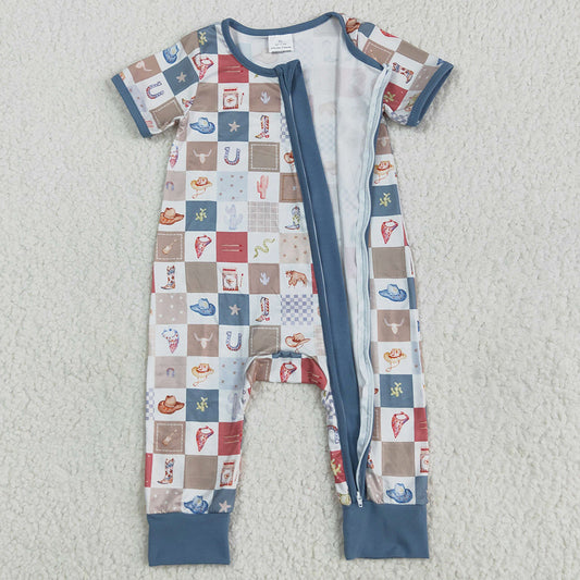 Baby Infant Boys Rompers Short Sleeves Boots Cactus Zipper Rompers SR3098 5.23