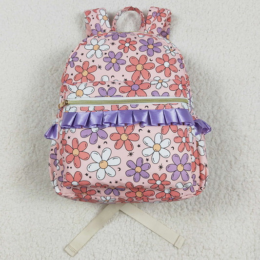 Baby Kids Girls Backpacks Pink Flowers Backpack Zip Back Bags BA0240 4.29