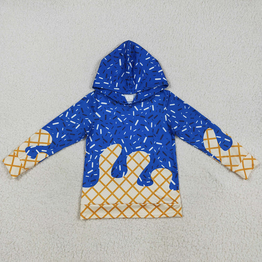 Baby Kids Clothes Royal Blue Long Sleeves Team Sprinkles Drips Hoodies Tops BT1275 7.18