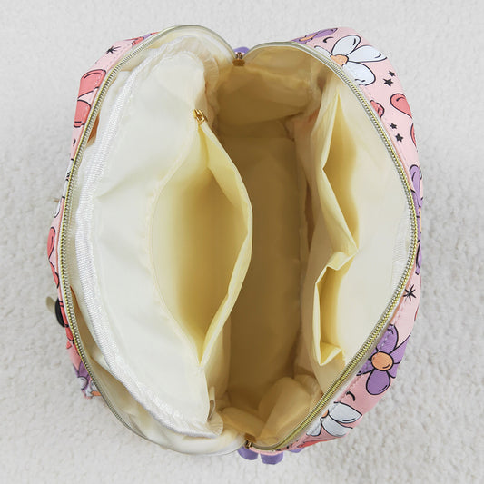 Baby Kids Girls Backpacks Pink Flowers Backpack Zip Back Bags BA0240 4.29