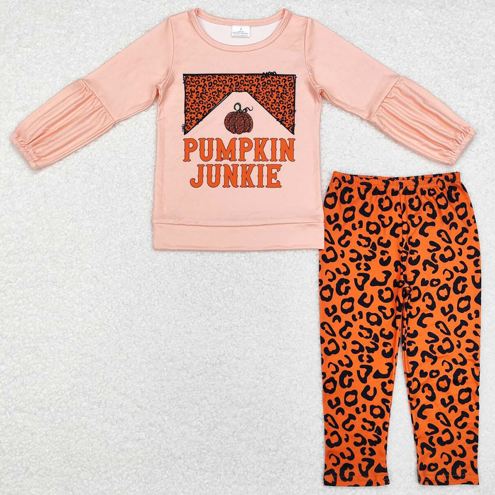 Baby Girls Clothes Leopard Pumpkin Top Legging Clothes Sets GLP1707