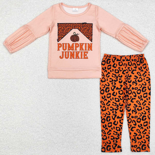 Baby Girls Clothes Leopard Pumpkin Top Legging Clothes Sets GLP1707
