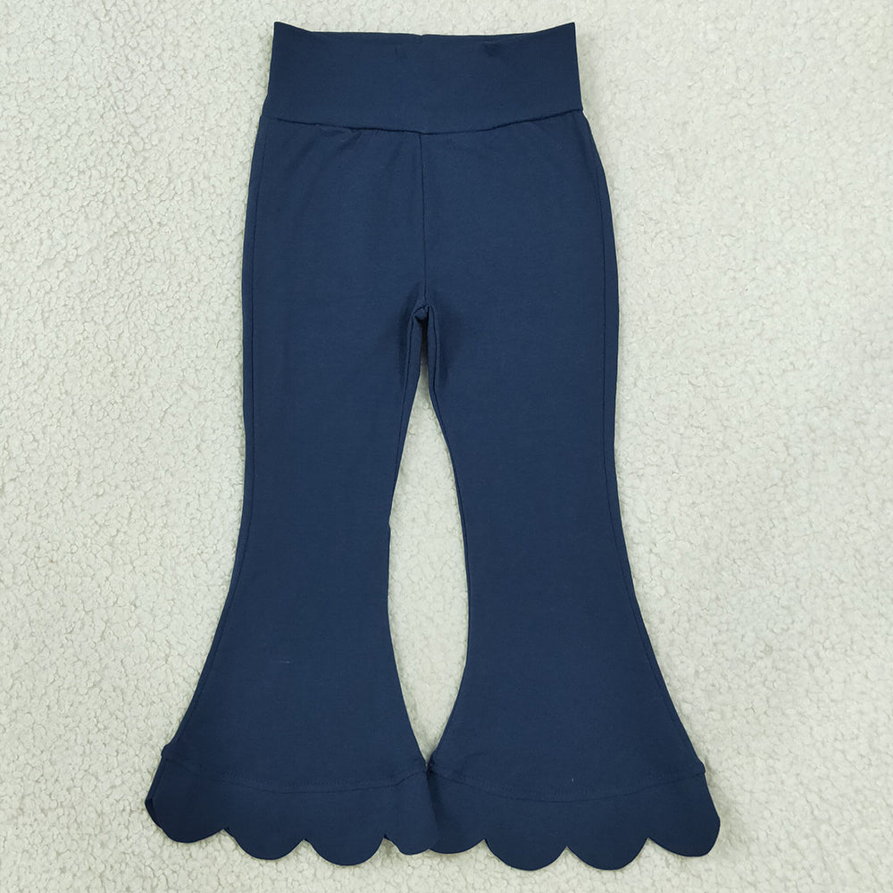 Baby Girls Pants Navy Scallop Bell Bottom Pants P1081