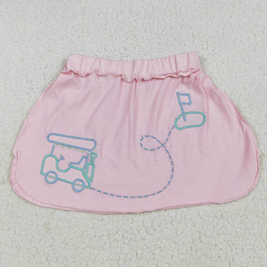 Embroidery Baby Girls Skirts Pink Golf Flag Skirts GLK0071 6.19