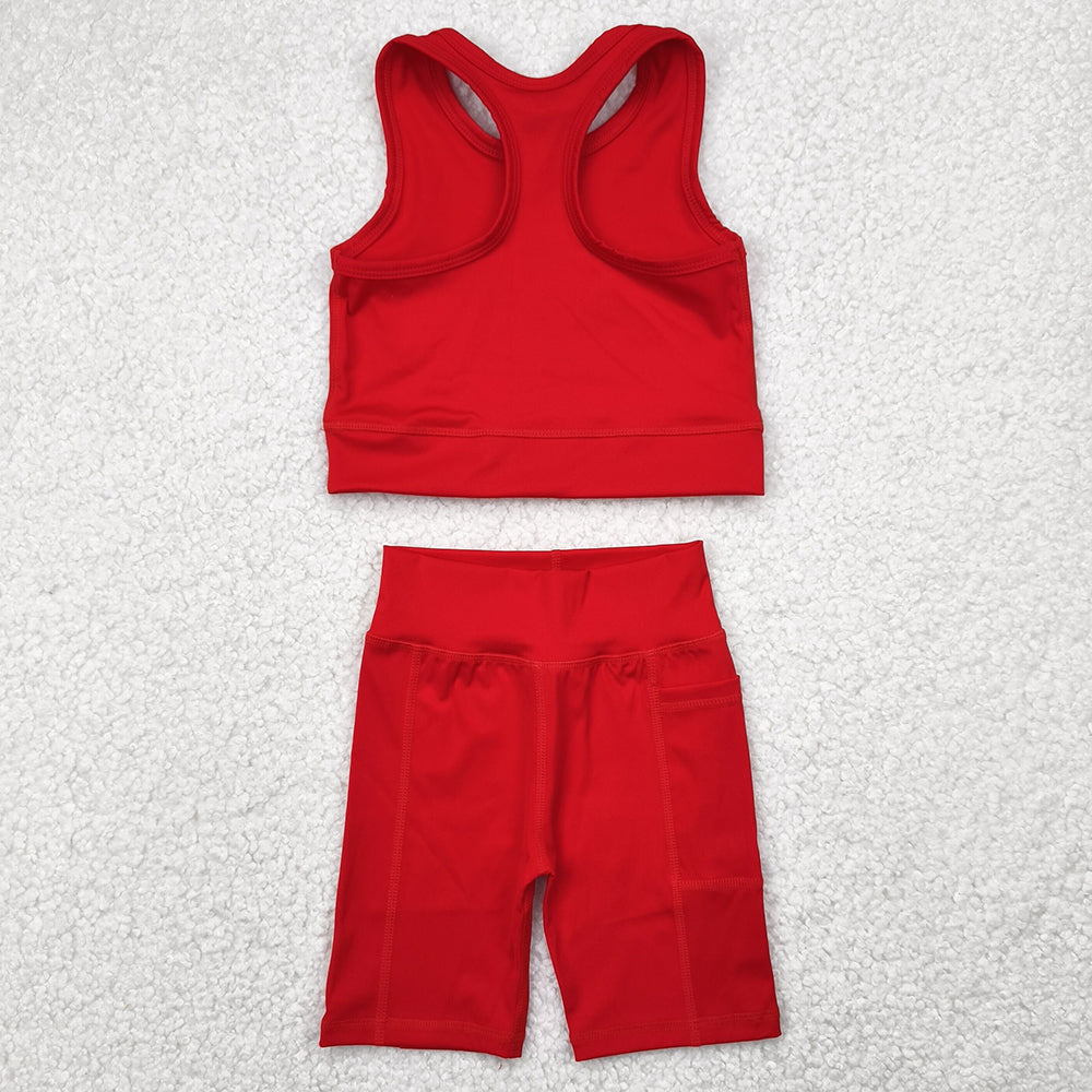 Baby Girls Clothes Red Athletic Active Wear Top Shorts Sets GSSO1519 4.29