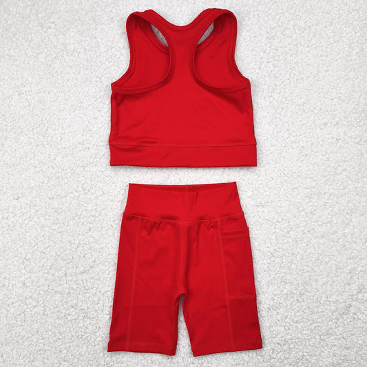 Baby Girls Clothes Red Athletic Active Wear Top Shorts Sets GSSO1519 4.29